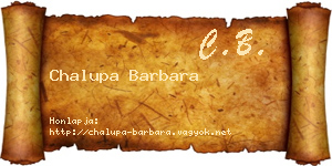 Chalupa Barbara névjegykártya