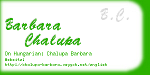 barbara chalupa business card
